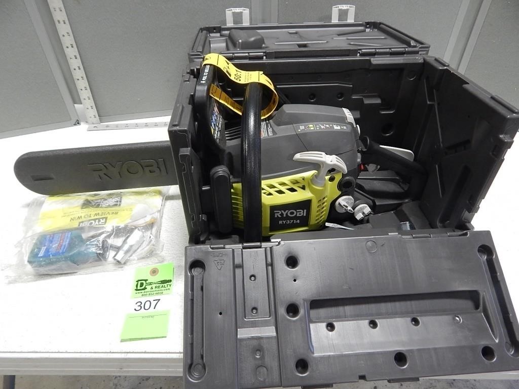 Ryobi RY3714 chainsaw with carrying case; used ver