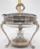 Vintage Silver-Plated Chafing Dish with Lid