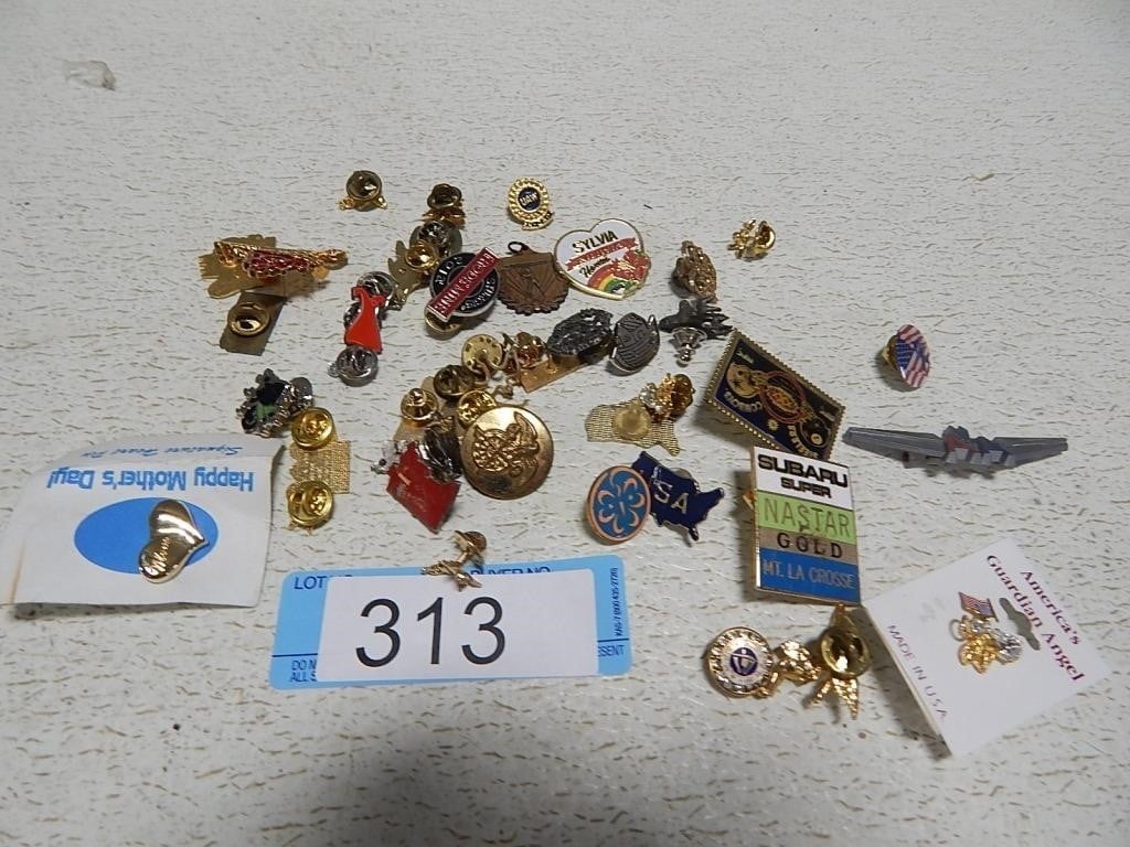 Assortment of tack pins and other pins
