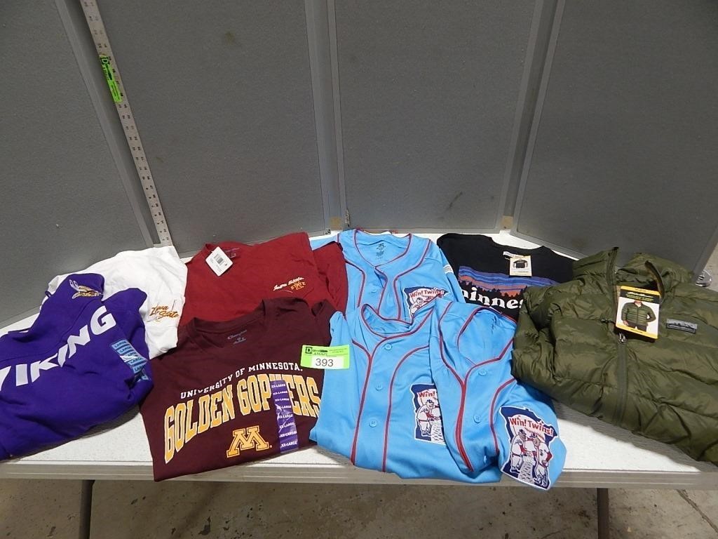 Assorted MN and IA jerseys, sweatshirts and t-shir