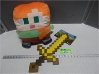 Minecraft pillow and sword