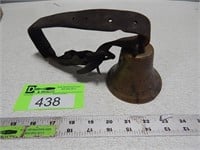 Brass bell with leather strap