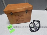 Foland's leather camera case; stethoscope
