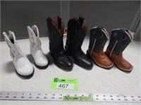 Child's cowboy boots sizes 6, 9.5 & 4
