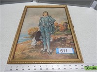 Blue Boy in a frame; approx. 13" x 17"