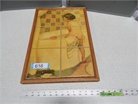 Tiled wall hanging; approx. 14" x 19 1/2"