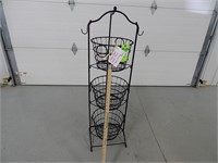 Metal basket rack with 3 removable baskets; great