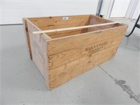 Antique wood crate that is stamped "Barnangen Sto