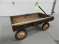 Antique wagon made out of a trunk cover