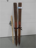 Pair of antique wood ski's; approx. 48" long