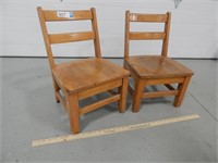 2 Child's wood chairs