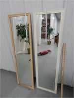 2 Mirrors for attaching to door; 1 frame is plasti