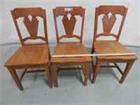 3 Wooden chairs