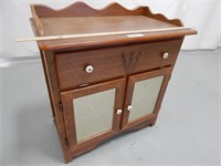 Cabinet with tin punched doors; approx. 32" W x 3