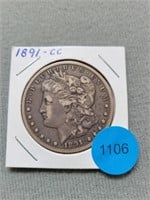 1891cc Morgan dollar.  Buyer must confirm all curr