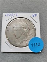 1922s Peace dollar.  Buyer must confirm all curren