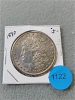 1890s Morgan dollar.   Buyer must confirm all curr
