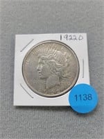 1922d Peace dollar.  Buyer must confirm all curren