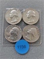 4 Washington quarters; 1963d, 1964, 2- 1964d.  Buy