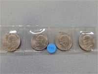 4 Eisenhower dollars; 1776-1976, 1971, 1972, 1974.