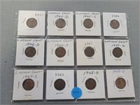 12 Lincoln pennies; 1945-1949d.  Buyer must confir