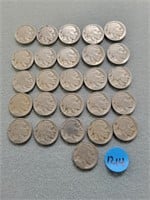26 Buffalo nickels. Buyer must confirm all currenc