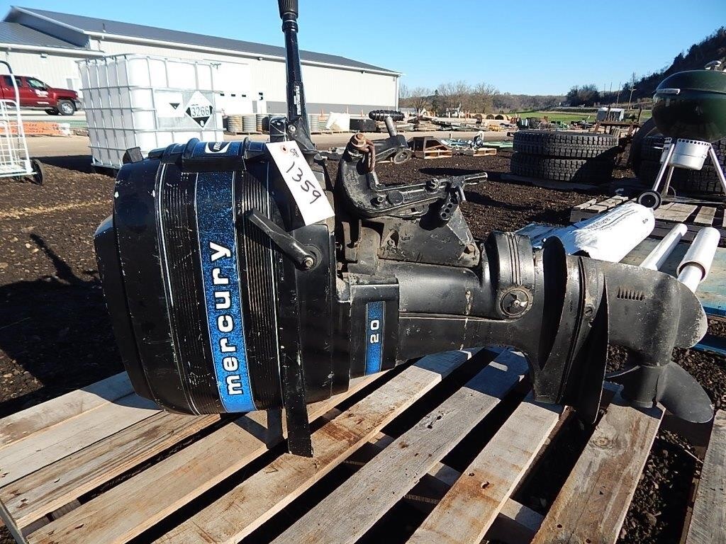 20 HP Mercury outboard motor; last used approx. 5