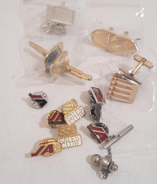 Lot Tie Clips Pins Vintage