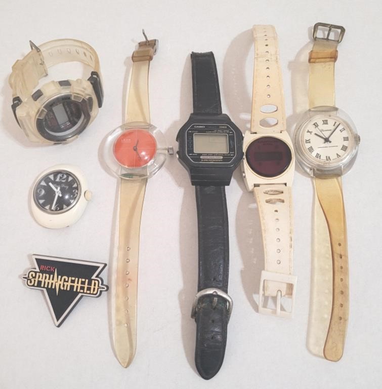 Lot Vtg c1980s Watches Springfield Pin Wotonia Sws