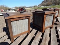 2 Planters made with corrugated steel; 15"x15"