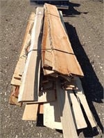 Pallet of assorted rough cut lumber; some live edg