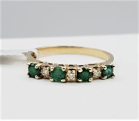 10KT Yellow and White Gold Natural Emerald .