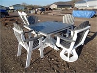 Patio table and 4 chairs made of composite materia