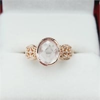 Sterling Silver Rose Gold Plated Natural Rose