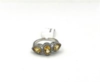 Sterling Silver Natural Citrine (2.17ct) With CZ .