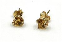 14KT Yellow Gold Natural Citrine Earring,