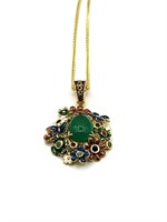 22KT Gold Plated Sterling Silver Natural Green