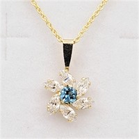 10KT Yellow Gold Natural Blue Topaz (0.16ct) With