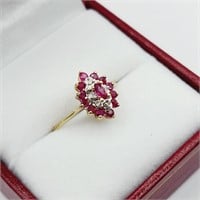 10KT Yellow Gold Natural Enhanced Ruby (0.46ct)