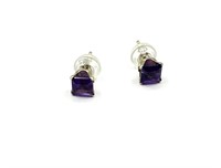 14KT White Gold Natural Amethysts (0.60ct)