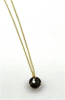 10KT Yellow Gold Smoky Quartz Pendant With Gold