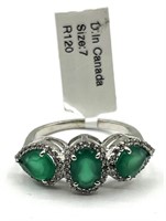 Sterling Silver Natural Green Onyx (1.90ct) With
