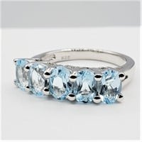 Sterling Silver Natural Blue Topaz (2.5ct) Ring, .