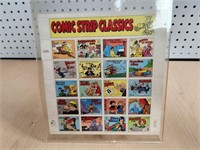 Vtg Comic Strip Classics Stamp Sheet Framed