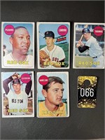 Lot of 5 Boston Red Sox Mixed Player Topps Cards
