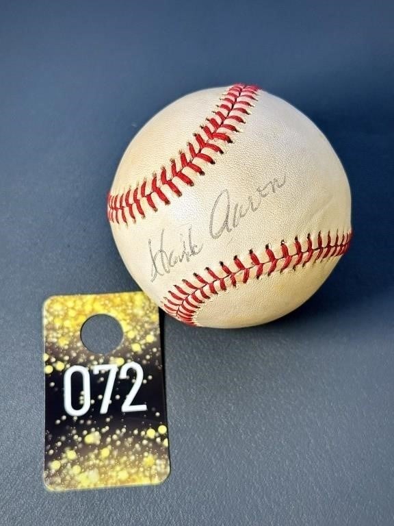 Signed Hank Aaron Rawlings Baseball