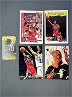 Lot of 4 Michael Jordan Bulls Basketball Cards