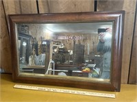 Antique maple framed mirror