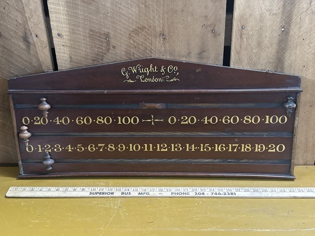 1870s Snooker Scoreboard by G. Wright and Company