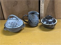 Collection of art pottery by Hillary